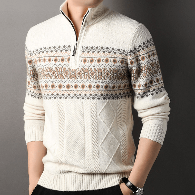 Franco Bianchi Half Zip Wool Sweater