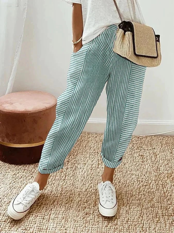 Lora™ - Striped Linen Pants