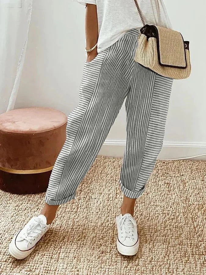 Lora™ - Striped Linen Pants
