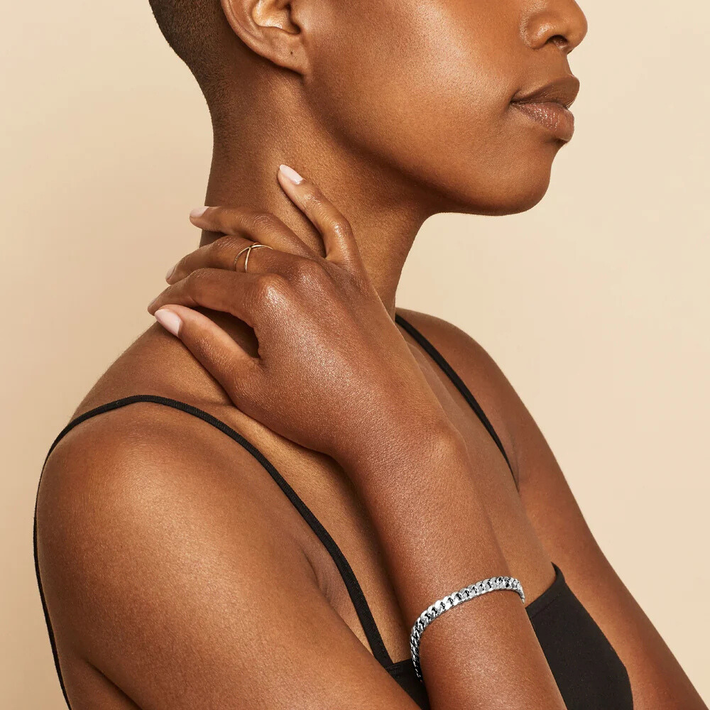 Estate Cuban Bracelet | White Gold 16k