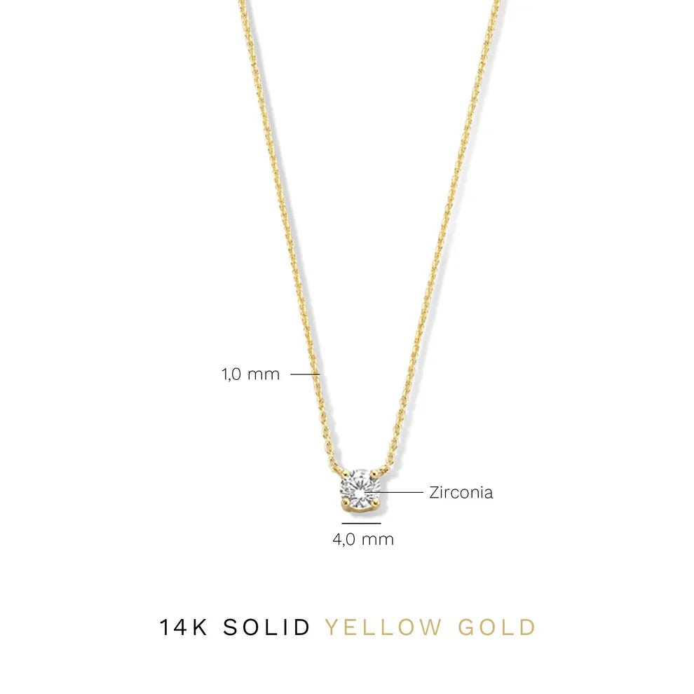 Cléa Moissanite Stone Necklace | Gold 14k