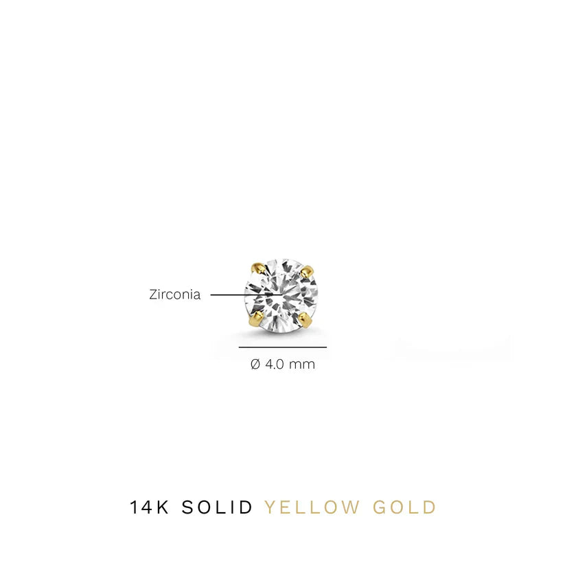 Larmes de Lune Stone Stud Earrings | Gold 14k