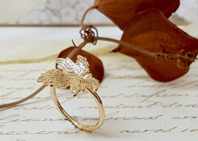 Dainty Gold Leaf Autumn Ring
