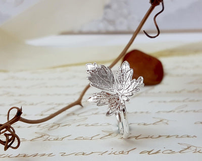 Dainty Leaf Silver Ring: Autumn Jewelry