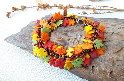 Autumn Maple Leaf Charm Bracelet