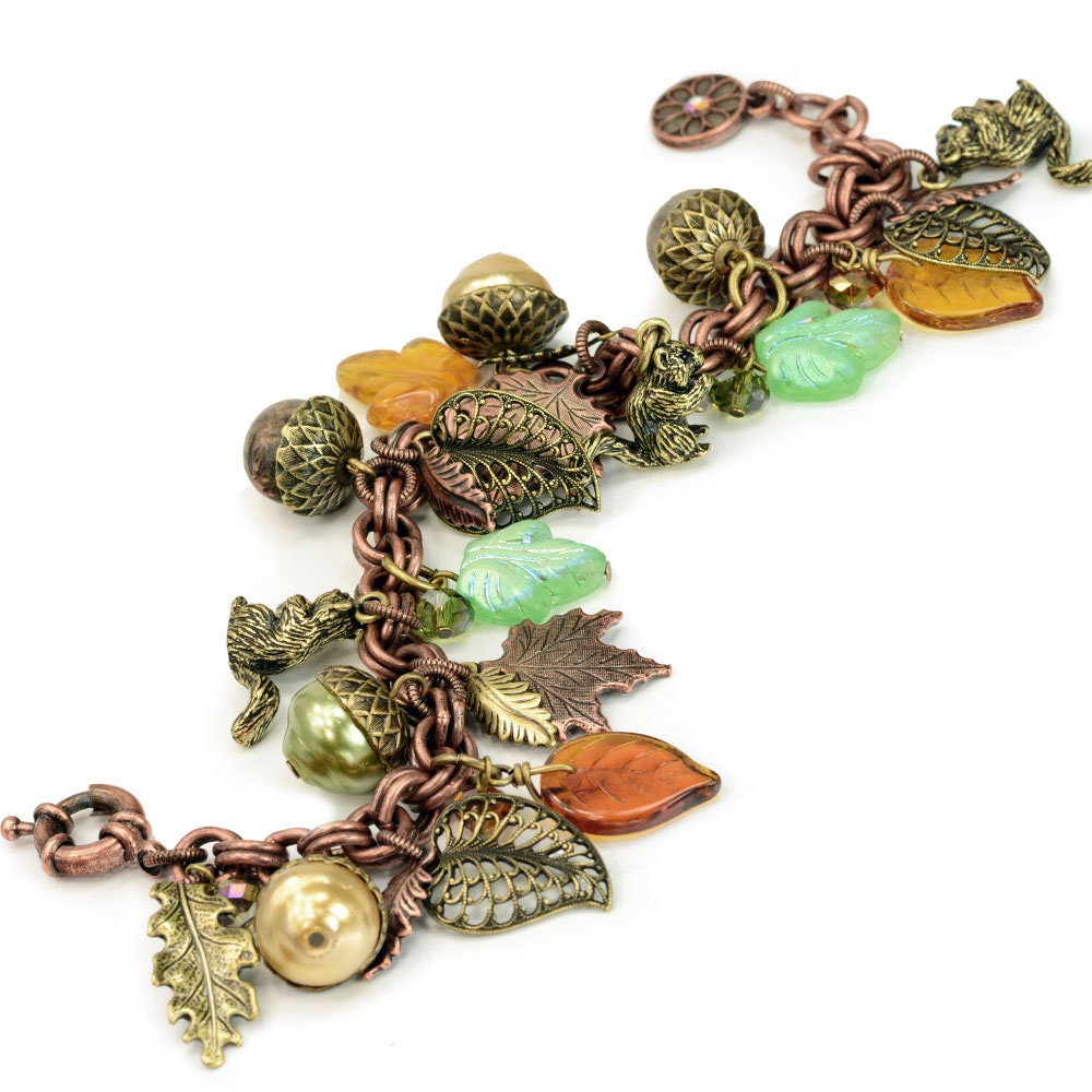 Squirrel Autumn Charm Bracelet