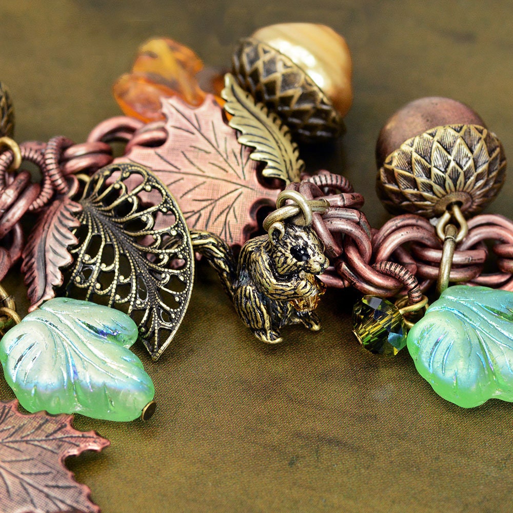 Squirrel Autumn Charm Bracelet