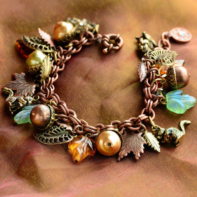 Squirrel Autumn Charm Bracelet