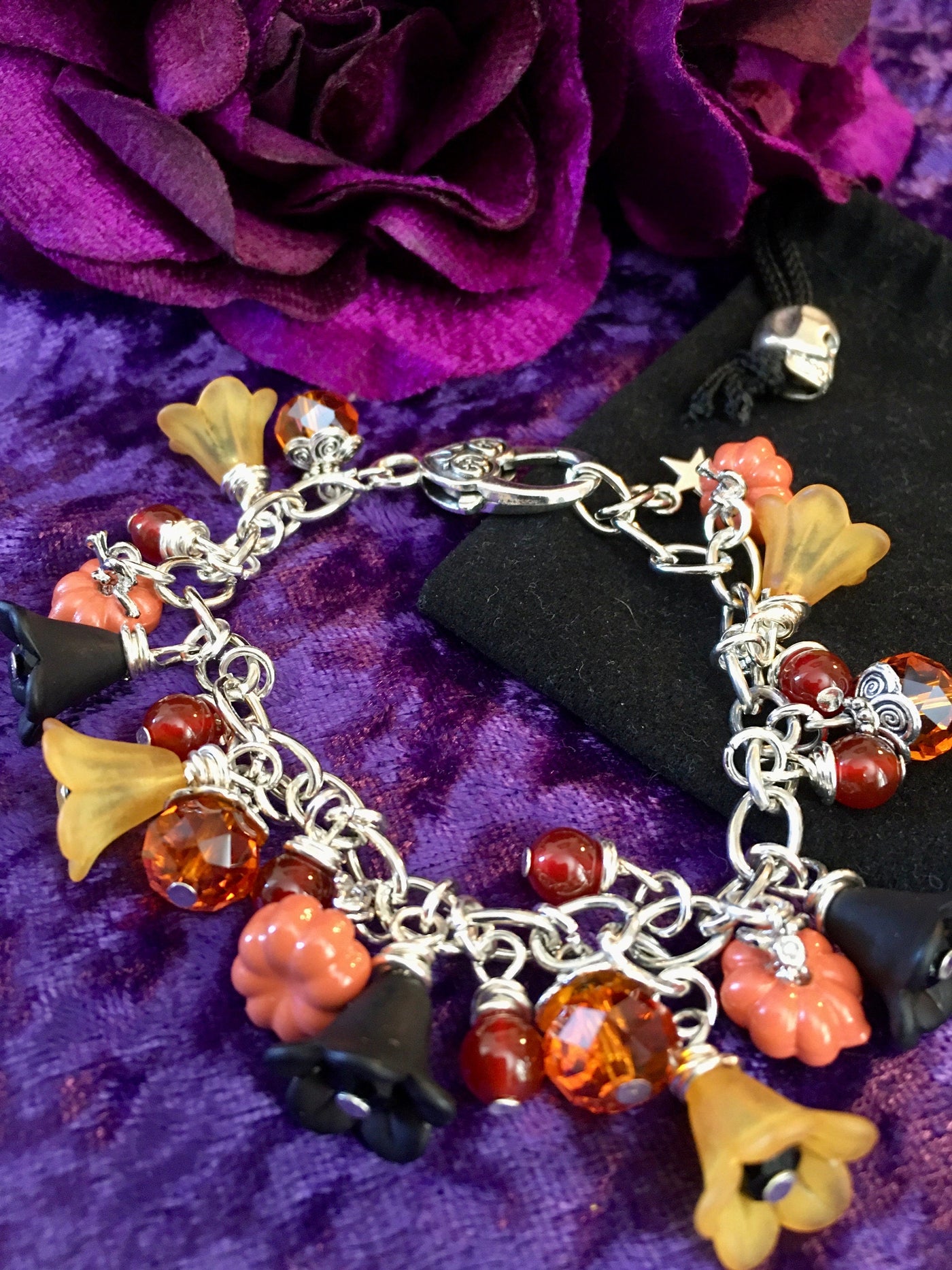 Halloween Pumpkin Charm Bracelet