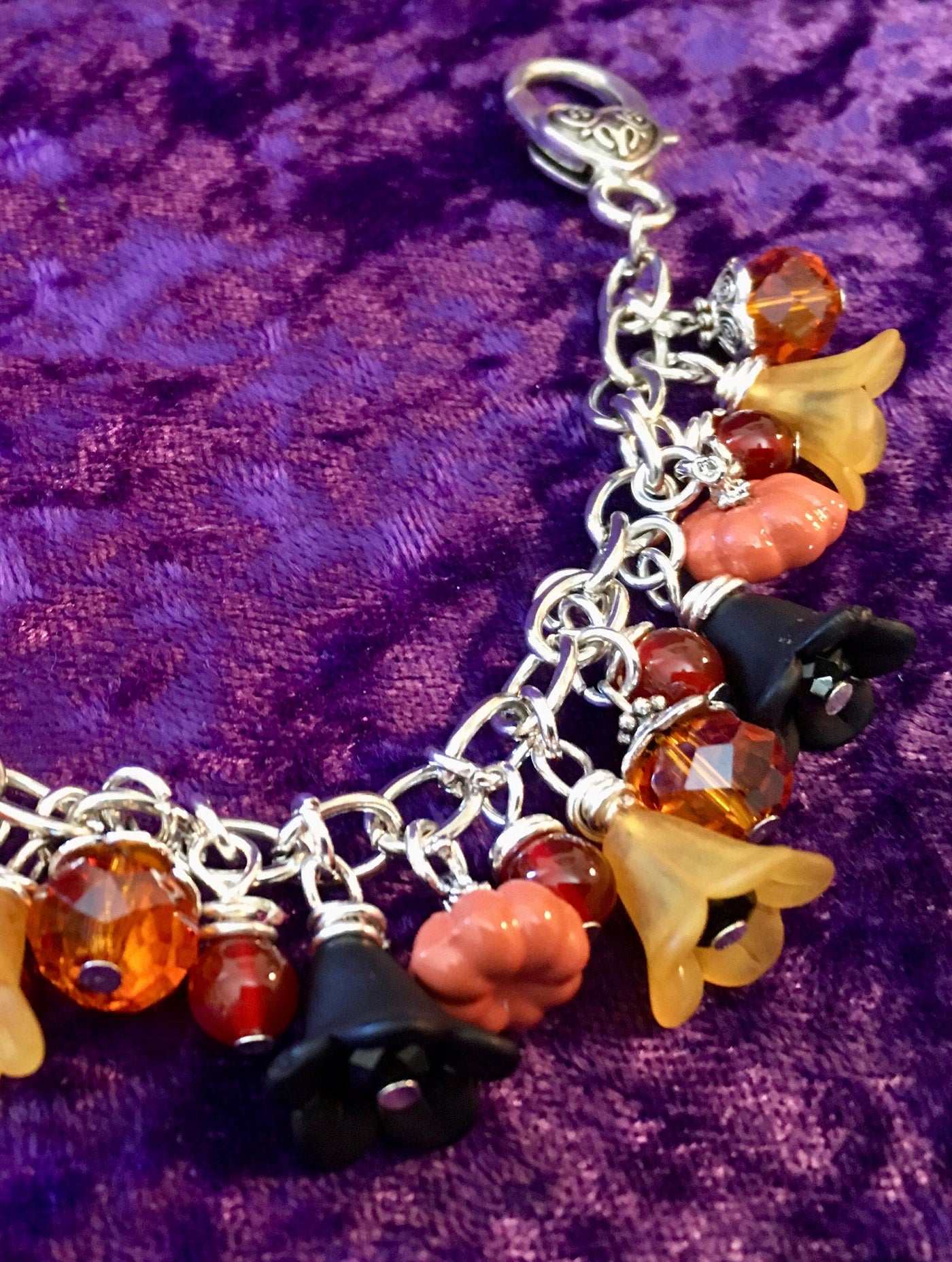 Halloween Pumpkin Charm Bracelet