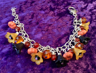Halloween Pumpkin Charm Bracelet