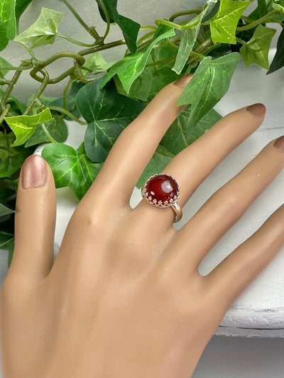 Carnelian Gemstone Ring Autumn Jewelry