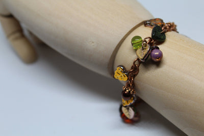Leaf Berry Charm Beaded Bracelet
