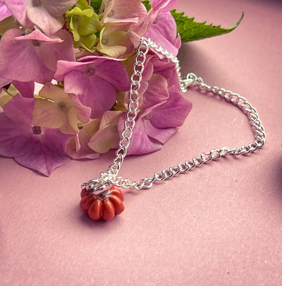 Pumpkin Charm Silver Plated Bracelet