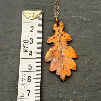 Handcrafted Copper Oak Leaf Necklace