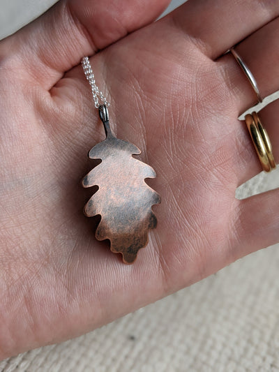 Handmade Copper Oak Leaf Necklace