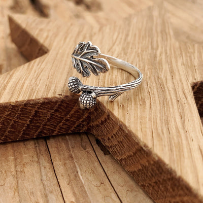Oak Leaf Acorn Adjustable Ring