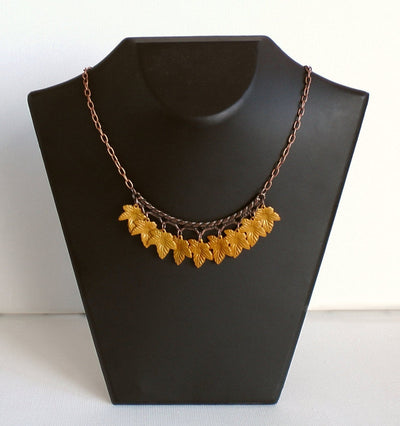 Copper Autumn Leaves Necklace