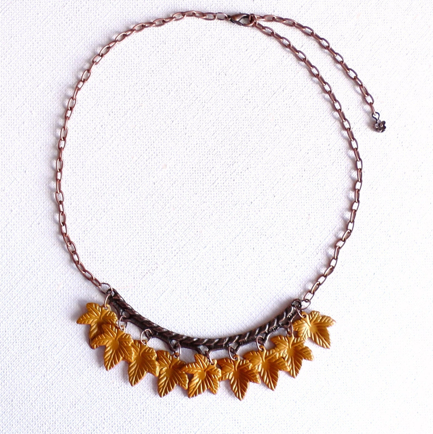 Copper Autumn Leaves Necklace