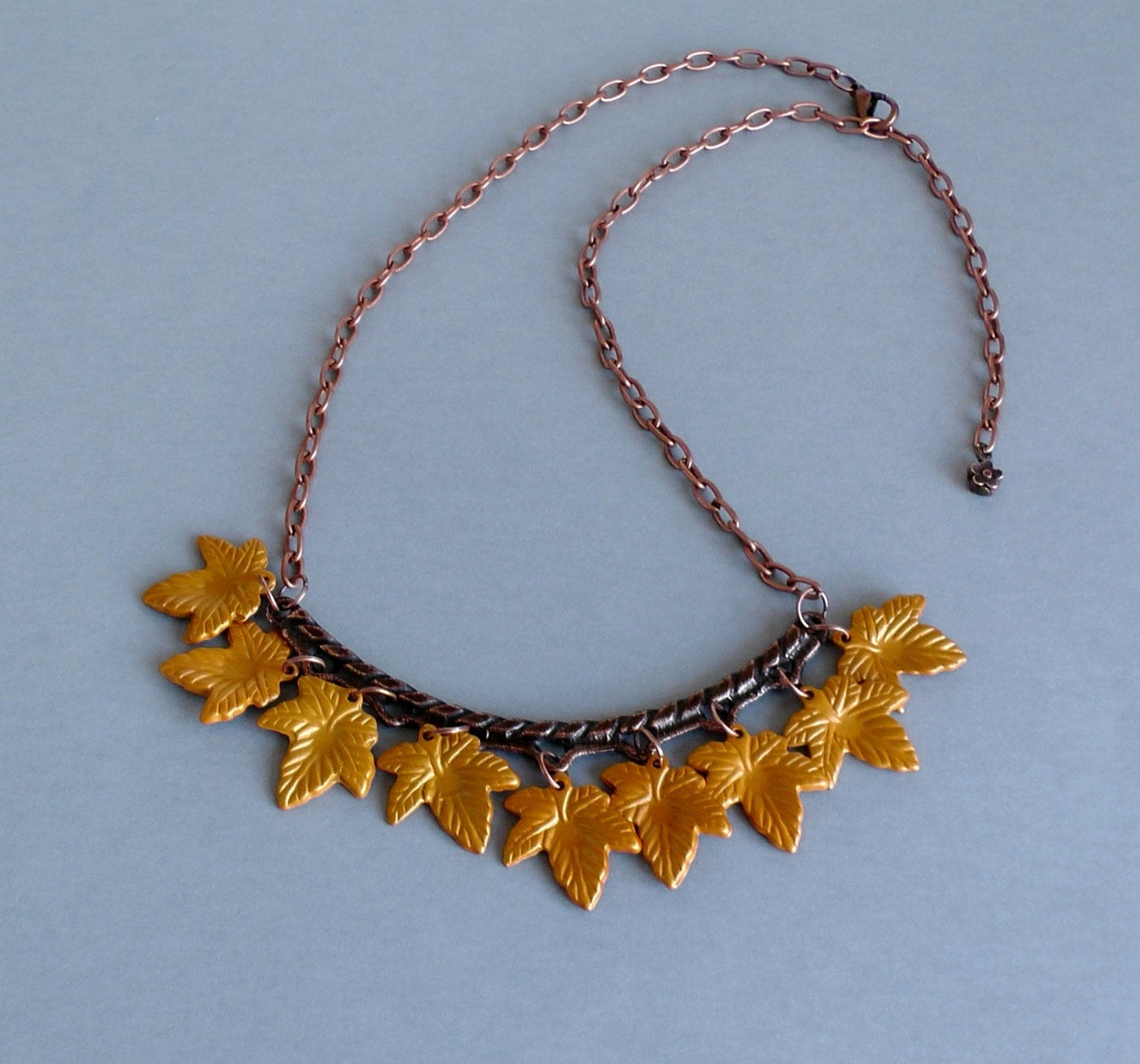 Copper Autumn Leaves Necklace
