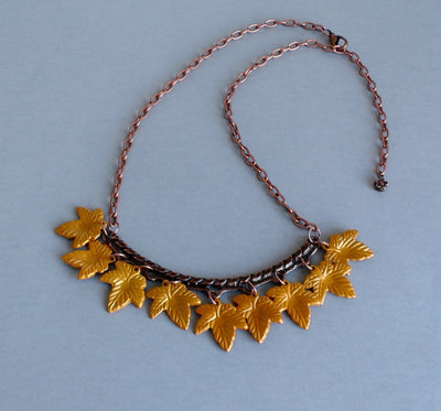 Copper Autumn Leaves Necklace