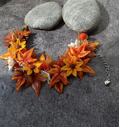 Polymer Clay Maple Leaf Bracelet