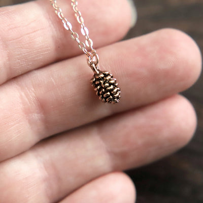 Single Pine Cone Plated Necklace