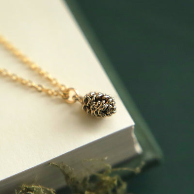 Single Pine Cone Plated Necklace