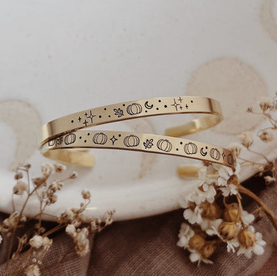 Pumpkin Wreath Cuff Bracelet