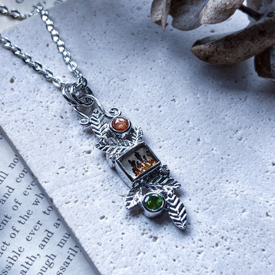 Autumn Sunstone Peridot Necklace