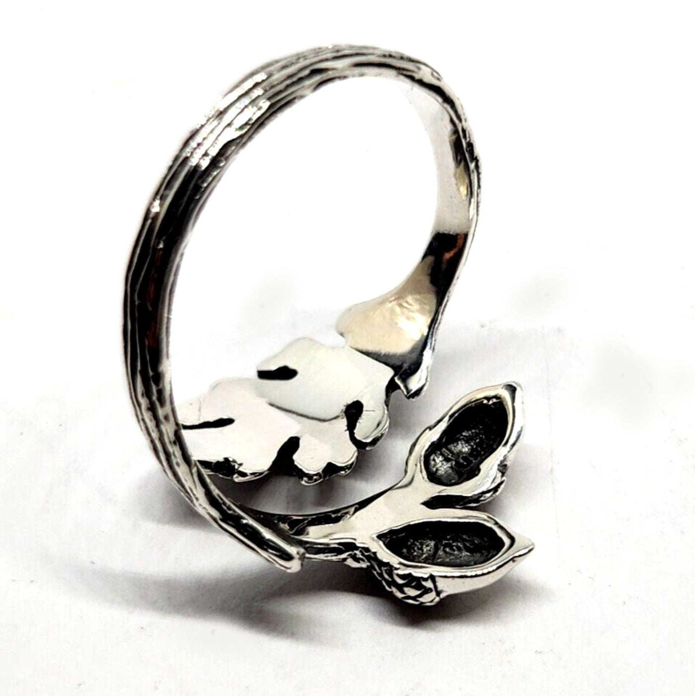 Oak Leaf Acorn Adjustable Sterling Silver Ring