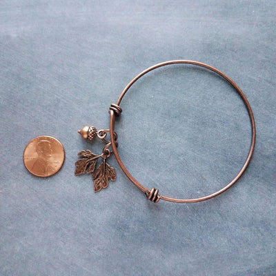 Oak Leaf Acorn Copper Bracelet