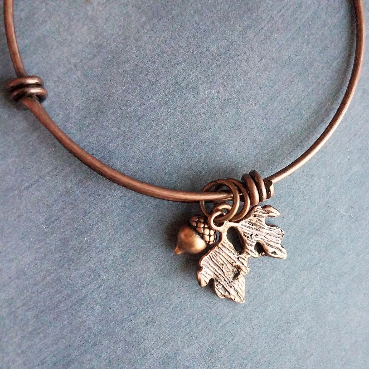 Oak Leaf Acorn Copper Bracelet