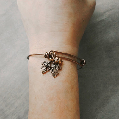 Oak Leaf Acorn Copper Bracelet