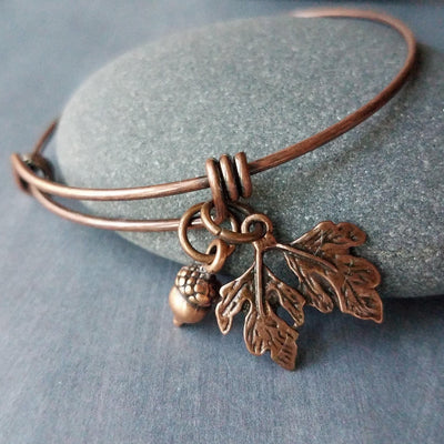 Oak Leaf Acorn Copper Bracelet