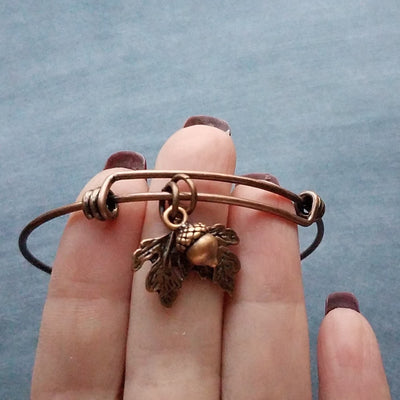 Oak Leaf Acorn Copper Bracelet