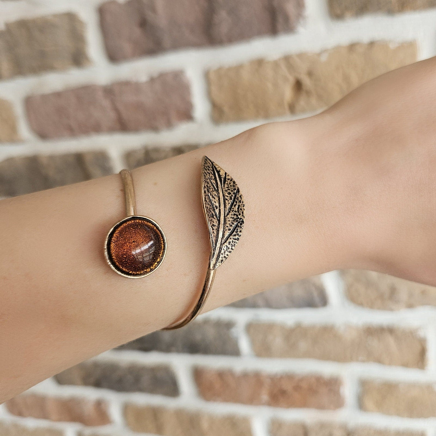 Autumn Whispers Bronze Leaf Bracelet