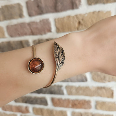 Autumn Whispers Bronze Leaf Bracelet