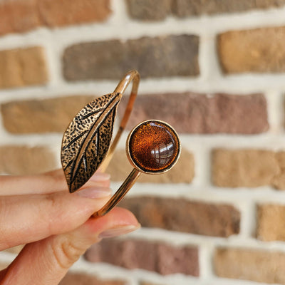 Autumn Whispers Bronze Leaf Bracelet