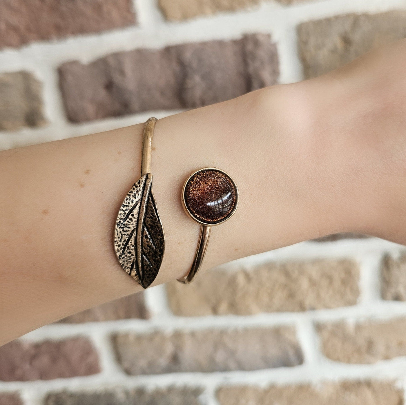 Autumn Whispers Bronze Leaf Bracelet