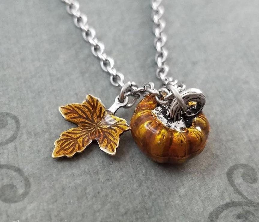 Pumpkin Necklace Orange Pumpkin Necklace