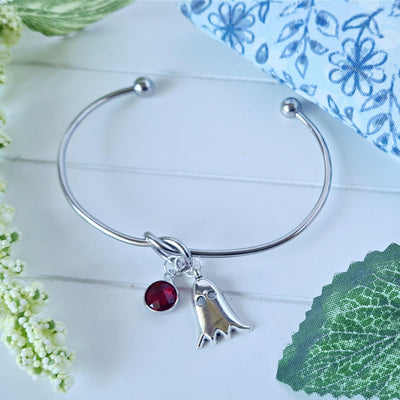 Ghost Charm Bangle Bracelet