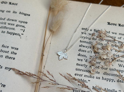 Silver Maple Leaf Dainty Necklace