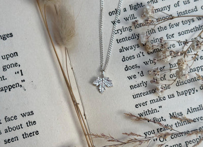Silver Maple Leaf Dainty Necklace