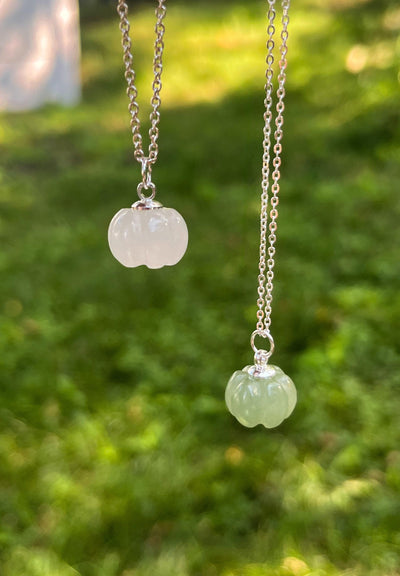 Handmade Natural Crystal Pumpkin Pendant