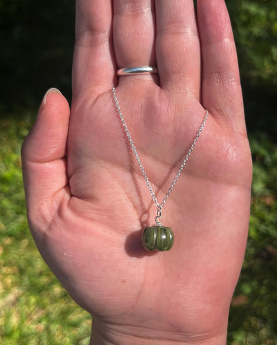 Handmade Natural Crystal Pumpkin Pendant
