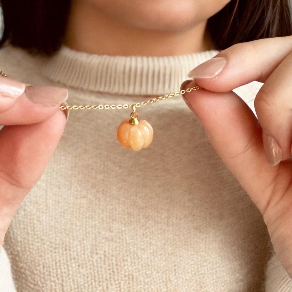 Gemstone Pumpkin Necklace