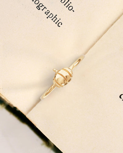 Gold Pumpkin Dainty Stacking Ring for Women