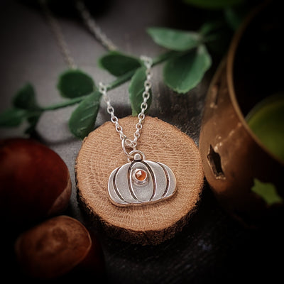 Silver Pumpkin Necklace