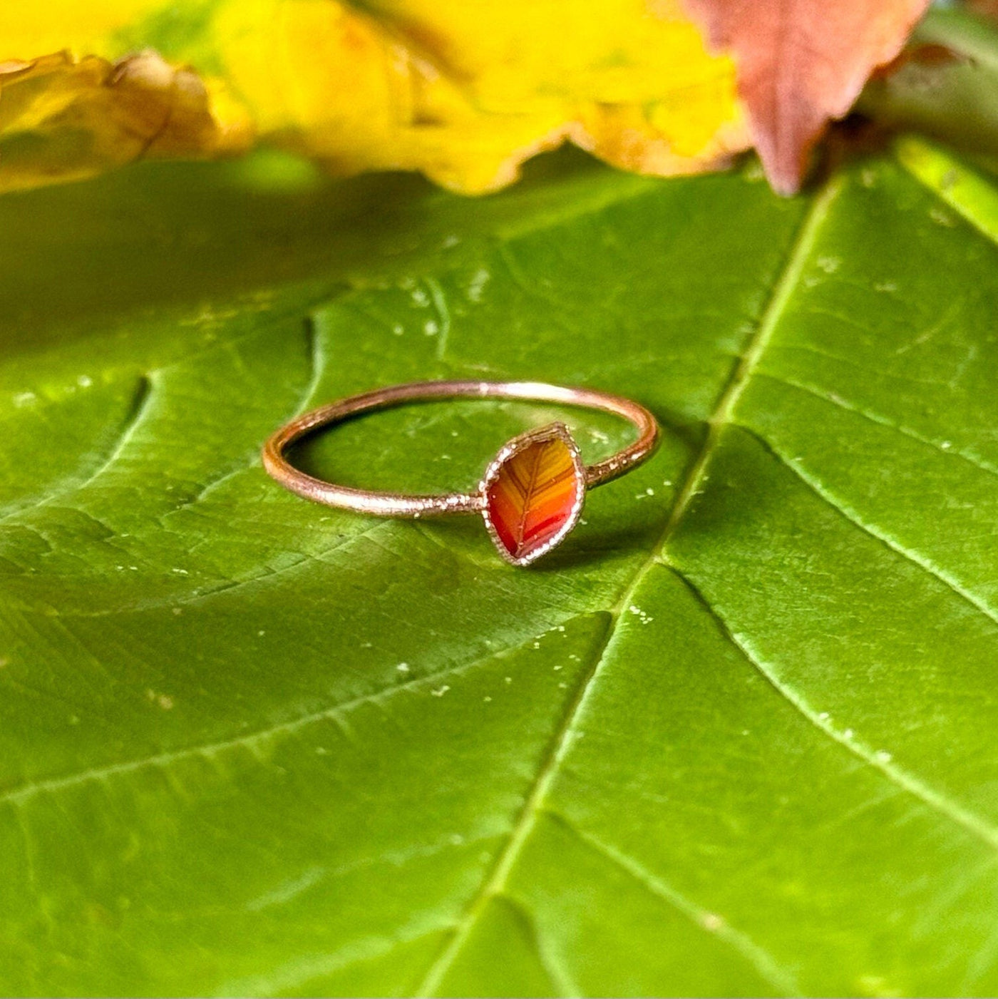 Dainty Autumn Leaf Ring